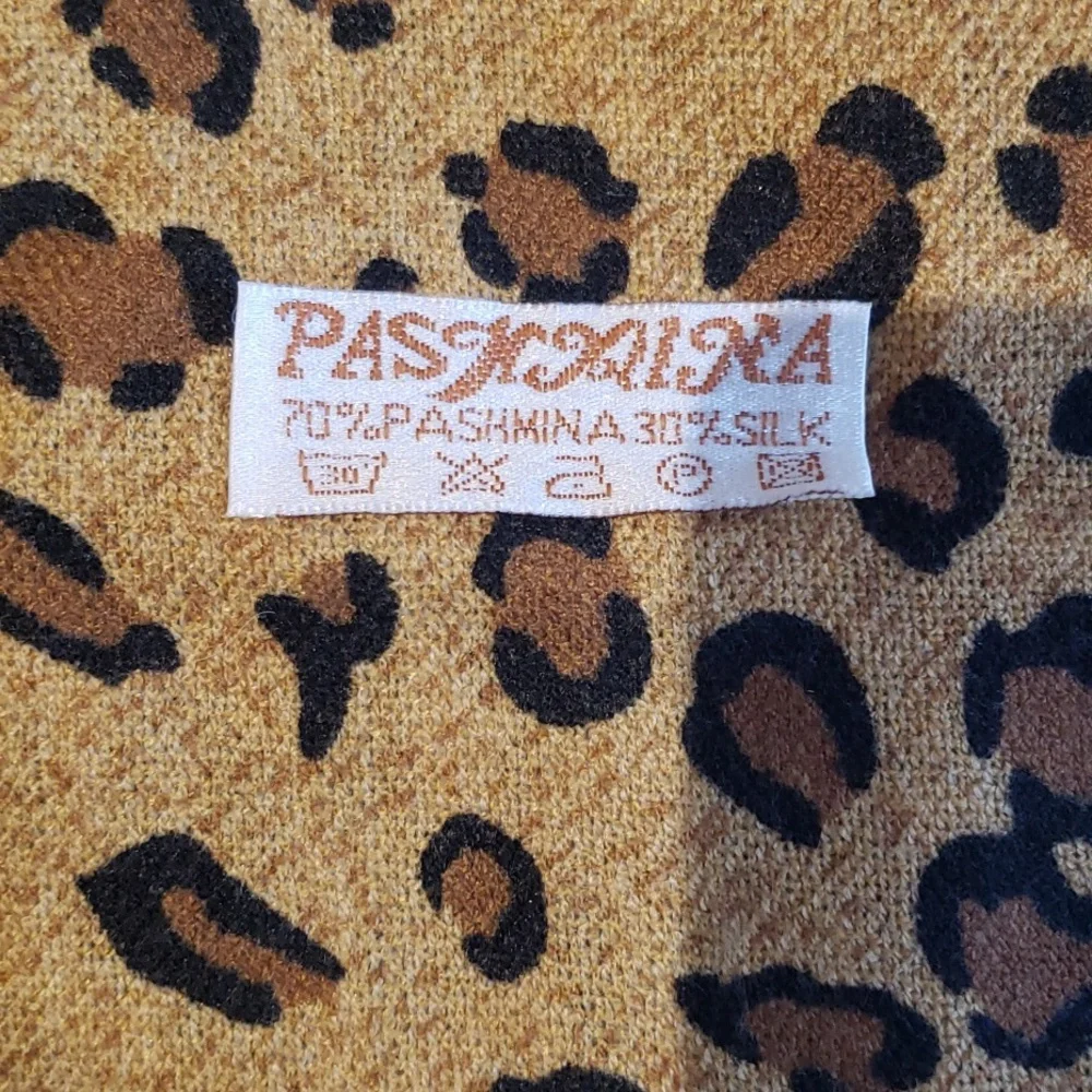 Pashmina & Silk Leopard Print Scarf - Picture 2 of 8